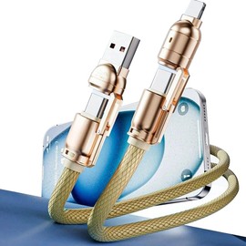 STEXX Gold Phone Lanyard With Fast Charging Cable Crossbody 240w Type C, Compatible with Various Devices