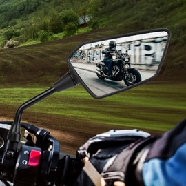 XINGWU ATV Mirrors Adjustable Motorcycle Rearview Mirrors Scooter Bike Ebike Moped Quad Cruiser Side Mirror with 8mm 10mm Bolt 7/8" Handlebar Mount for Honda Yamaha Suzuki Victory (Black Eagle Eye)