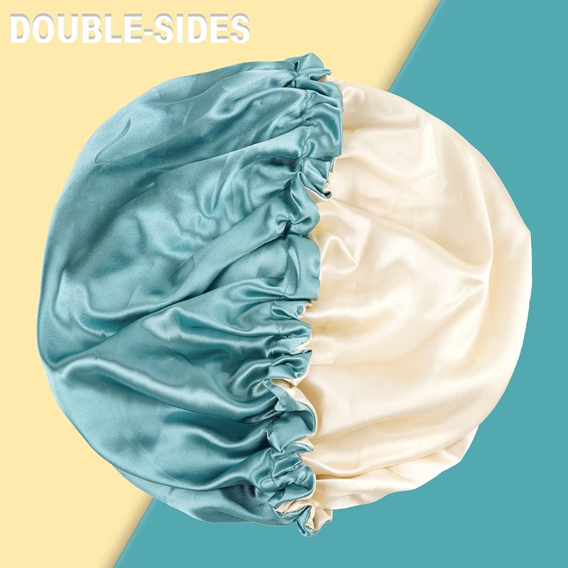 CHORHA Satin Sleep Cap,Double-Sided Adjustable Sleep Bonnet,Bonnet Cap for Sleep