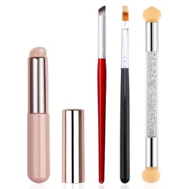 YECIRALA 4Pcs Ombre Nail Brush For Nail Art Design Brushes Tools Reusable Nail Sponges Brushes Silicone Nail Ombre Brush Make Up Brush Uv Gel Silicone Brushes Pens For Nails Lip Eyeshadow Brushes