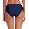 Ocean Blues Women's Navy Blue Mid-Waist Bikini Bottom Full Coverage