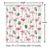 APROPHIC Summer Flamingo Shower Curtain for Bathroom Decor, Palm Leaf