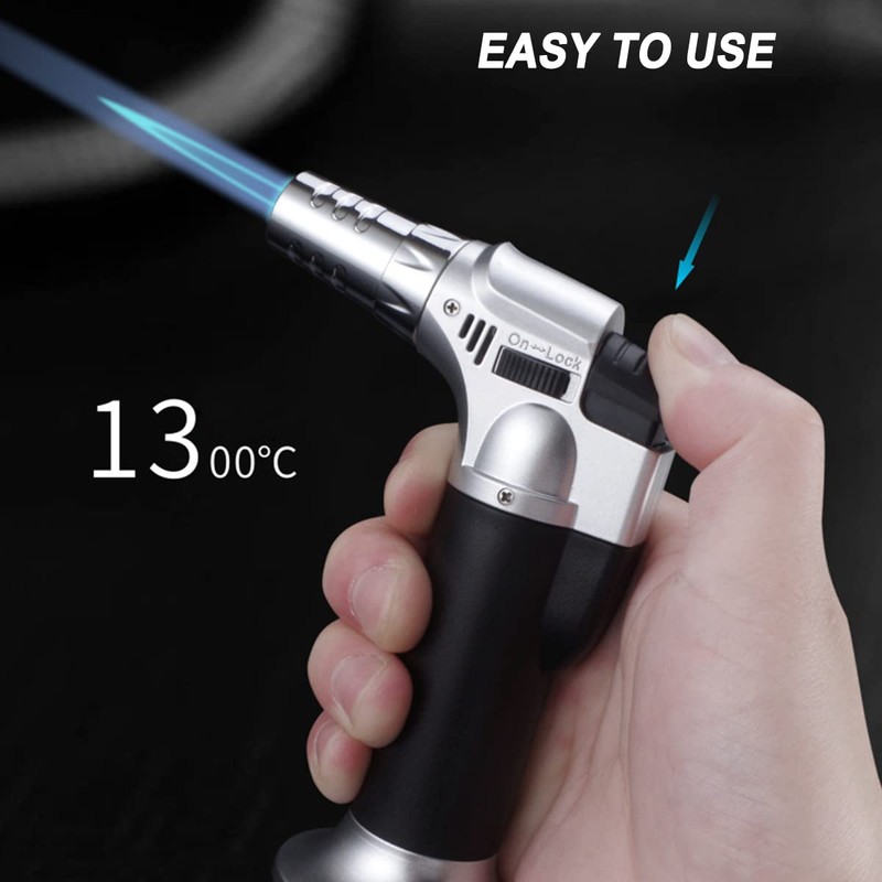 2 Pack Butane Torch Blow Torch, Refillable Torch Lighter, Kitchen