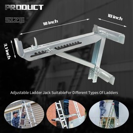 Utility JACK2-2-Pack Steel Ladder Jack Stands, Dual-Stage Short Body Telescopic Ladder Jack for Work Bench, Suitable for Platforms Less Than 20 Inches Wide