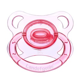 Landofgenie Large Shield Adult Size Pacifiers Set Moon Shape Transparent Design Pacifier Pink