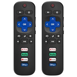 Paquete de 2 controles remotos de repuesto solo para Roku TV, compatible con TCL Roku/Hisense Roku/Onn Roku/Sharp Roku/Element Roku/Westinghouse Roku/