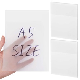 Gueevin 100 Sheets 5.5 x 8 Inch Transparent Sticky Notes, Extra Large Clear Self Sticky Notes, 2 Pads Waterproof Jumbo Translucent Paper, Office Supply(Blank Style)