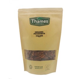 Organic Pecan Nuts - Halves, Shelled Pecans - No Additives or Preservatives - Vegan, GMO-Free, Certified Organic - Delicious and Nutritious Snack - Perfect for Baking and Cooking - Thames Organic 500g