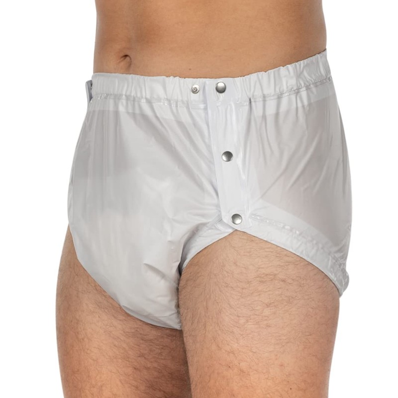 Suprima 1-249-011 Unisex PVC Briefs Buttonable Size S Transparent Blue