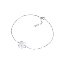 Elli Women's Anklet Clover Symbol Talisman in 925 Sterling Silver Gold-Plated, Sterling Silver, None