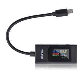 VOKTTA USB C Tester Type C Meter Multimeter Voltmeter Current Meter 0-6.5A 4-30V, USB C Current Meter Display Power Voltage Temperature