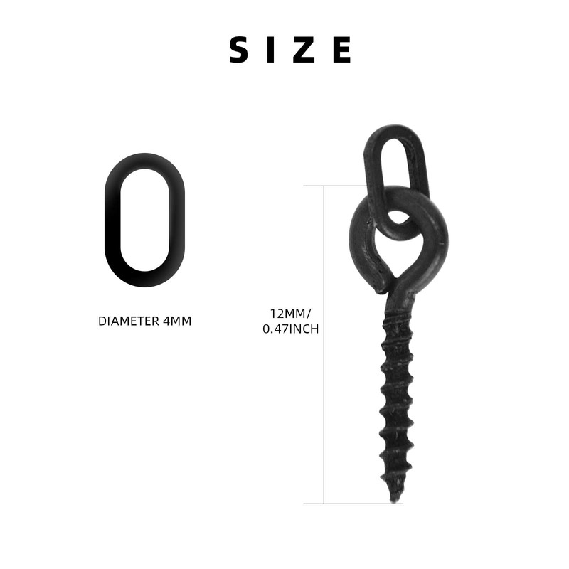 SF Bait Screw With Oval Link Loop Swivels for Carp