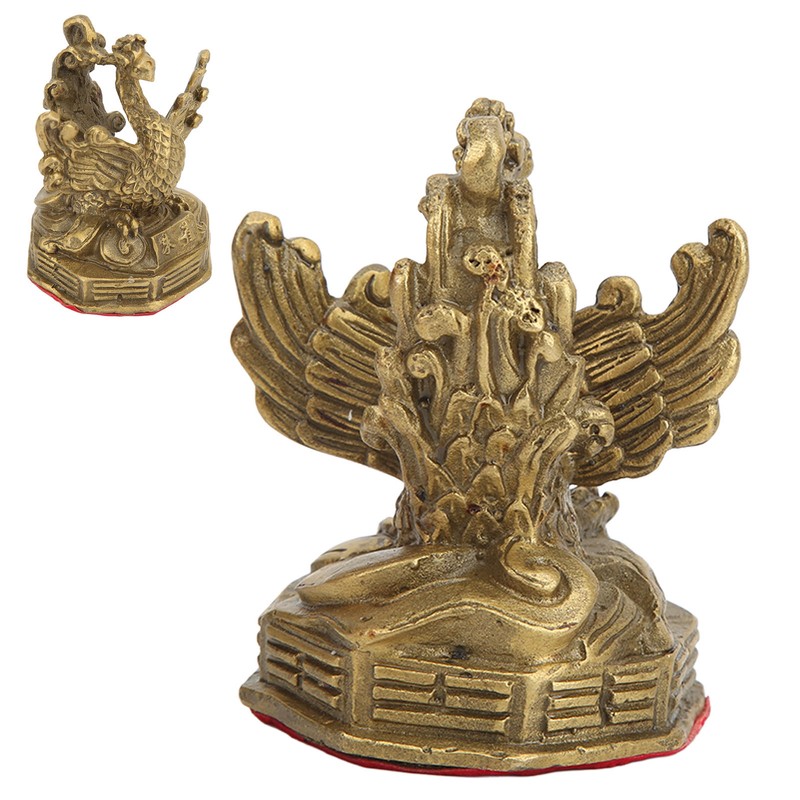 Brass Phoenix Statue High Hardness Good Gloss Phoenix Decorative Figurines