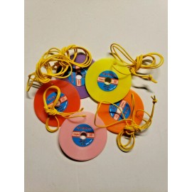 DVC Vintage 5 Disco Records Necklace Charms Gumball Vending Machine Toy Prizes NOS