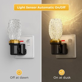 LOHAS-LED Dimmable Plug-in Night Light with Dusk-to-Dawn Sensor, 0–100LM Adjustable Brightness, Soft Warm White 3000K for Bedroom, Bathroom, Hallway, Nursery, Garage