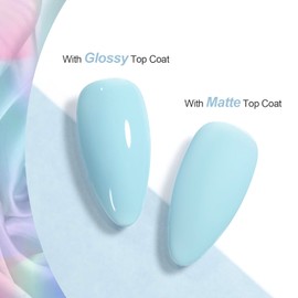 GAOY Pastel Gel Nail Polish, 16ml Blue Soak Off UV Light Cure Gel Polish for Spring Summer Soft Candy Nail Art DIY, Macaron 1587 Baby Blue