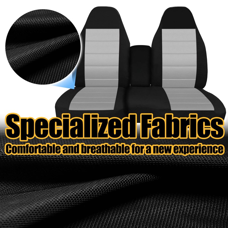 Fioqe Front 60/40 Split Bench Seat Covers with Console Armrest