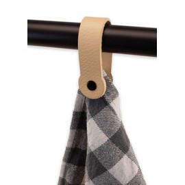 Brute Strength - Magnetic Towel Holder Leather - Natural 4 pcs - for Kitchen, Bathroom, Bath, Hook