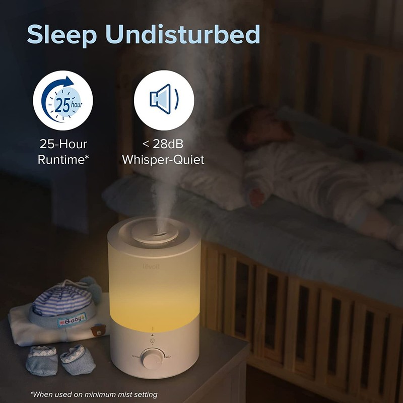 LEVOIT Humidifiers for Bedroom with Night Light(3L Water Tank)Cool Mist
