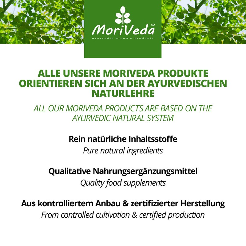 MoriVeda Moringa Capsules 600 mg I Vegan Natural Product in