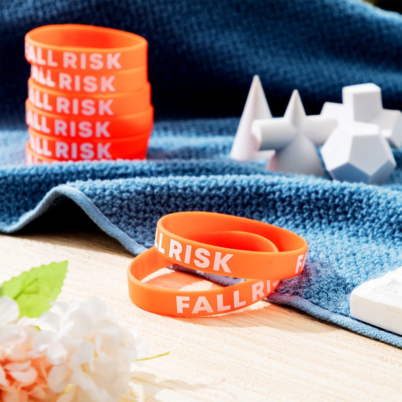 Sumind 12 Pcs Fall Risk Bracelet Emergency Alert Wristband for