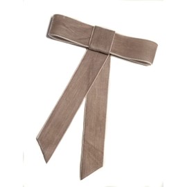 EmilyRose Couture Large Velvet Hair Bow Collection (Barrette, Taupe)