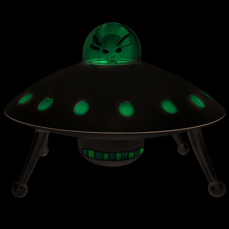 Off the Wall Toys Alien Glow-in-The-Dark UFO Space Ship and