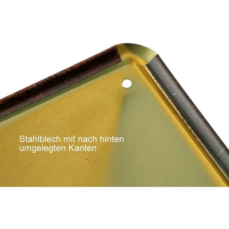 Blechschild Tin Sign with 'Hurra Bier. Advert Design 20 x