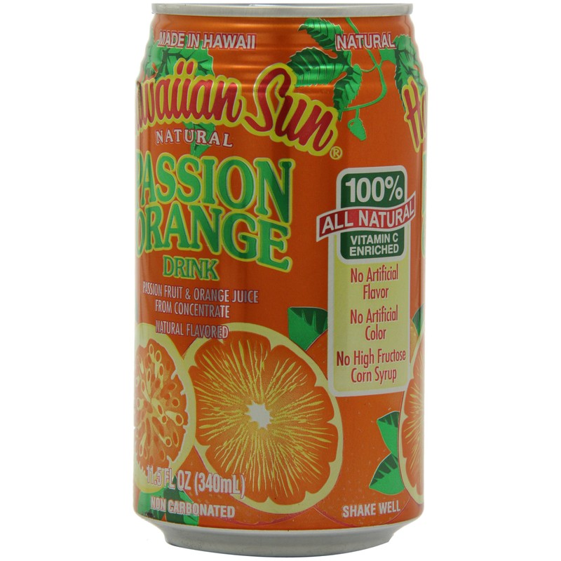 Hawaiian Sun Juice, Orange Passion, 11.5 Fl Oz (Pack of