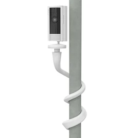 Flexible Mounting Strap for Ring Indoor Cam (2nd Gen) & Pan-Tilt Cam | 40cm Adjustable Security Strap | Black/White | Secure Wrapping on Poles,Rod,Rails & More (White)