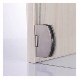 KAFENDA Silver Modern Glass Door Hinge (2 Pairs = 4 Pieces) for 5-8mm Glass, No Drill Required, Brushed Finish, 99 lbs Max Weight Capacity