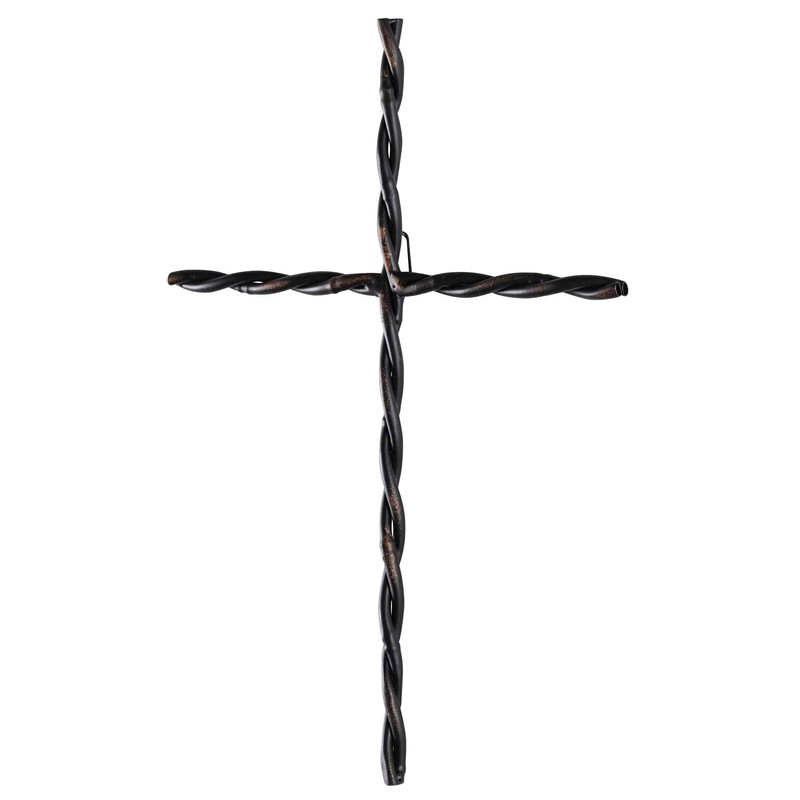 Dicksons MWC-412 Twisted Cross Black 15.5 x 10.75 Metal Decorative