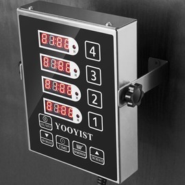 YOOYIST Kitchen Timers for Cooking – 4 Channel Commercial Kitchen Timer Restaurant Kitchen Supplies – Stainless Steel LED Technology Kitchen Timer Digital – Reminder Function, Loud Alarm, Grey