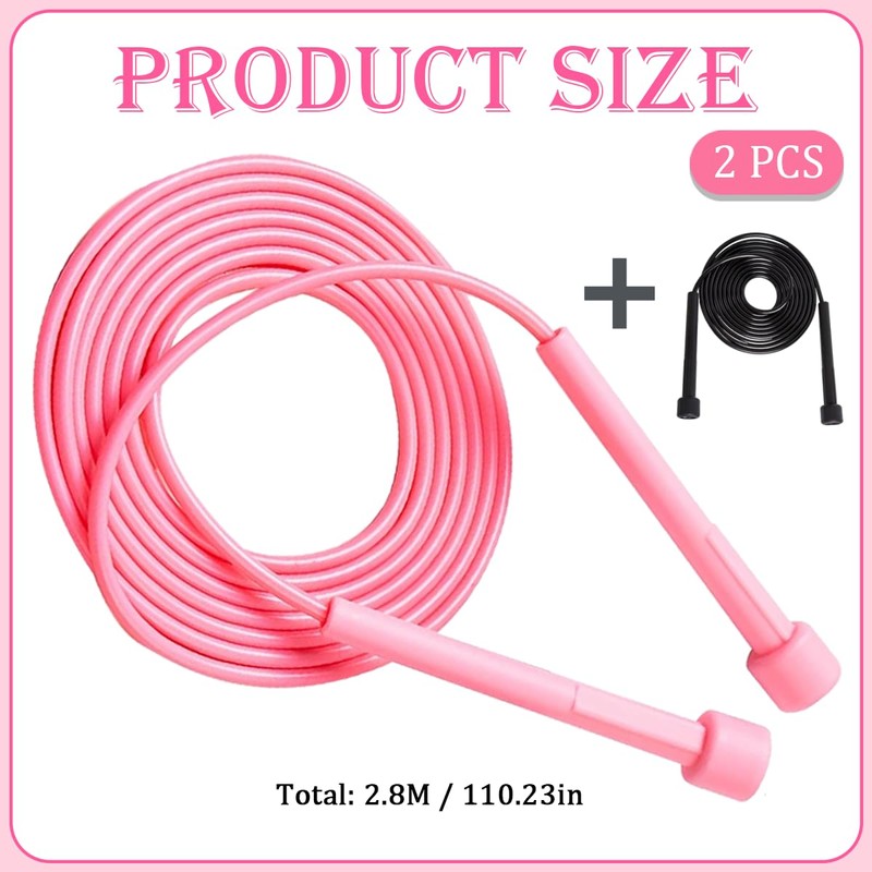 2Pcs Skipping Ropes for Adults, Skipping Rope, Jump Rope Adjustable