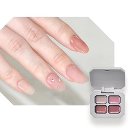 Nude Veil Solid Color Gel Set of 4 Colors that Fit Your Skin Solid Gel New Sensation Color Gel No Stirring Required Gel Nail | Glitter Color Nail Gel Art Gel Gel Nail Supplies (Nveil Warm)