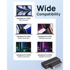 Lanhiem 140 W PD Quick Charge USB C to Magnetic 3 Adapters, Type-C to Mags 3 Converter with LED Indicator Light for MacBook Pro 2023 (M2, 14/16 Inch), MacBook Air 2022 (M2) MacBook Pro 2021 (M1.14/16