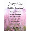 Josephine "God Has Answered" Keepsake Name Meaning Card with Bible Verse