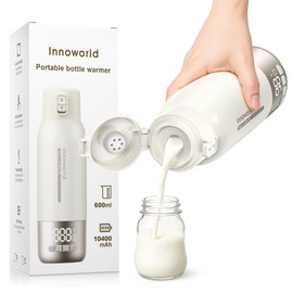 Portable Bottle Warmer for Travel, 20 oz Large Capacity Bottle Warmer On The Go, 10400mAh Long-Lasting Battery&Super Fast Charging in 2.5 Hours, Fast Heating for Breastmilk, Formula, Water