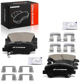 A-Premium - Juego de pastillas de freno de disco de cerámica delantera y trasera compatible con modelos seleccionados de Hyundai y Kia - Elantra Coupe GT 2011-2016, para Veloster 2012-2016, Forte
