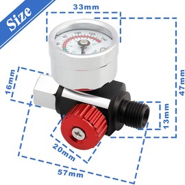 Wolfride Air Pressure Regulator Kit with Gauge, Spray Gun Valve Air Adjusting Valve for Paint Sprayers & Pneumatic Tools