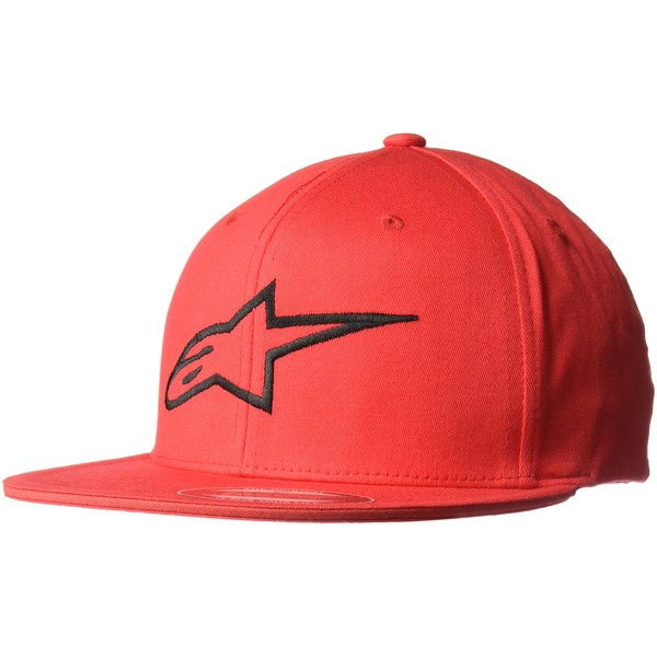 Alpinestars Men's Logo Flexfit hat Bill Structured Crown, Ageless Flat hart red/Black, LXL