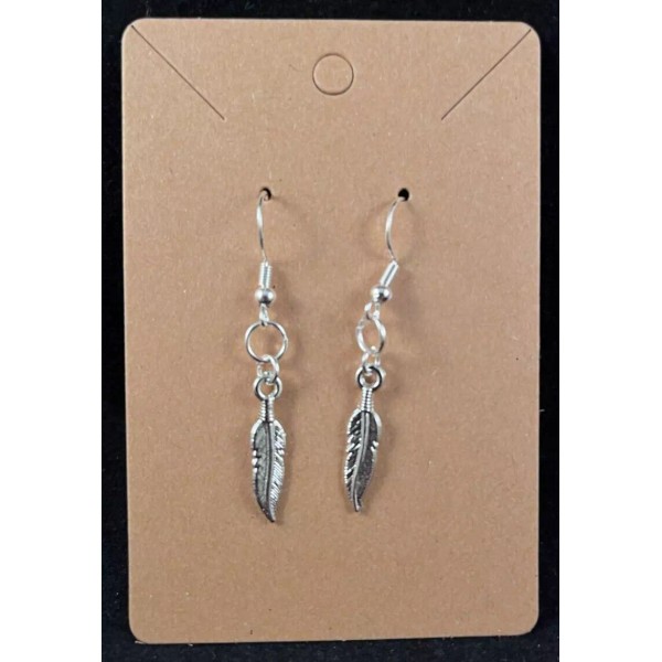 Unbranded Silver Feathers - Earrings - Dangle - Silver Hooks