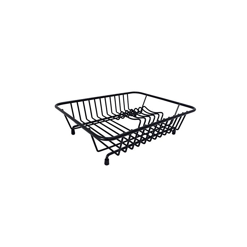 Delfinware 2020BK Dish Drainer, Metal, Black, 31.5 x 25 x