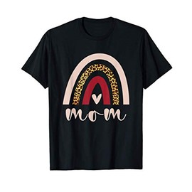Rainbow Mom Leopard Boho Style Costume Womens Mothers Day T-Shirt