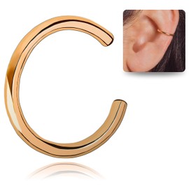 Ear Cuff | Gold, Rose Gold, or Silver | Smooth Round Minimalist Earring | Fake Earring, No Piercing Required | Dainty Jewelry (14K Rose Gold Fill)