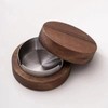 Wooden Ashtray With Stainless Steel Inner Box - Flameproof, Circular