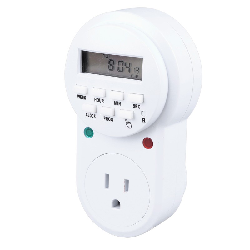 Timer Outlet 7 Day Programmable Digital Timer Plug in Light