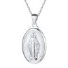 Nofade Silver Virgin Mary Necklace for Women Men 925 Sterling