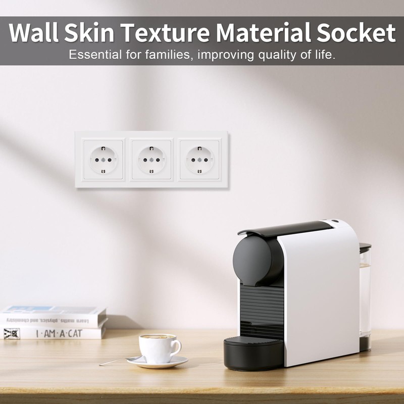 JIMEIDA Socket White Smooth PC Surface, 3 Compartments with Hooks,