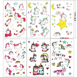 300pcs Unicornio Tatuajes temporales Falso Tatuajes Pegatinas para niños niñas Fiestas Infantiles Unicornio cumpleaños de niños Regalo piñata